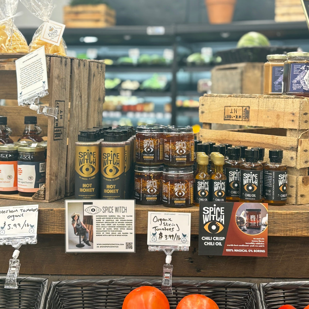 Spice Witch products on a retail shelf