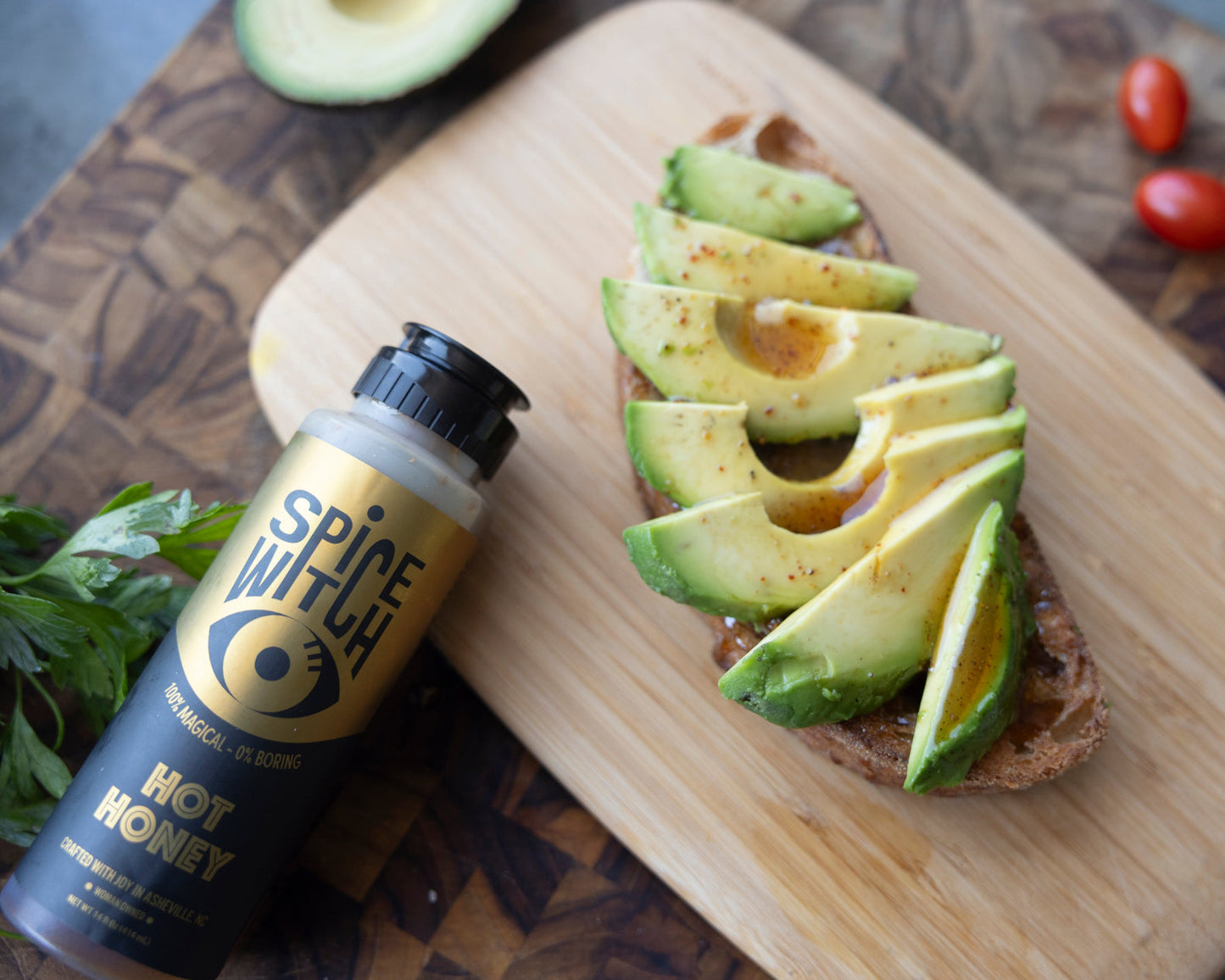 Toast with Spice Witch Hot Honey drizzle — easy breakfast idea