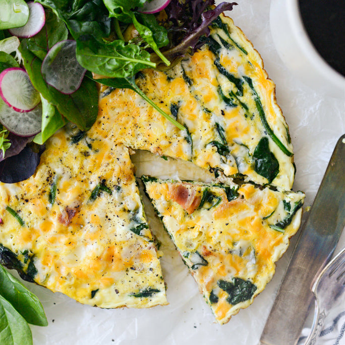 Herb frittata drizzled with Spice Witch Spicy Honey