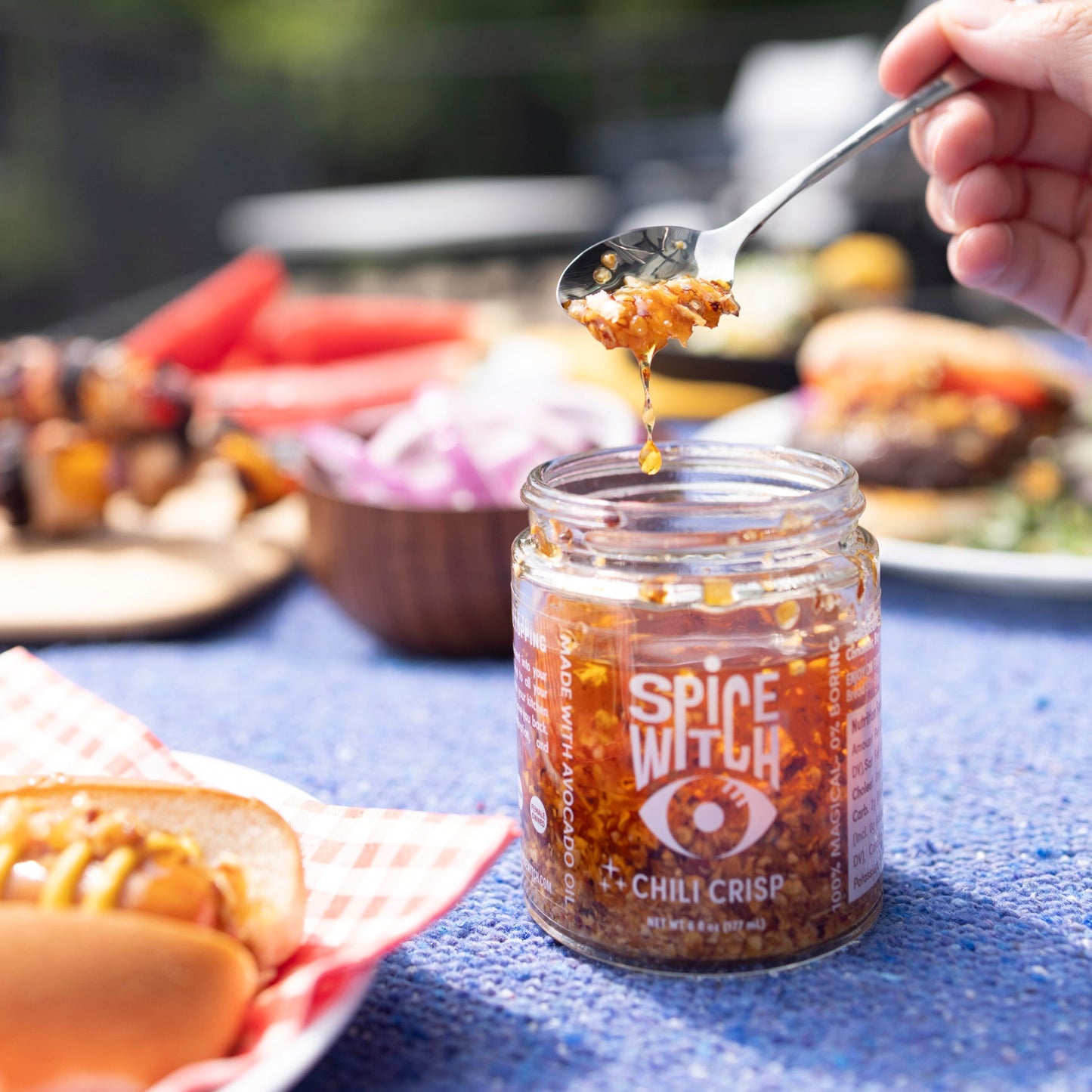 Spice Witch chili crisp used at a BBQ — ideas for what to put chili crisp on