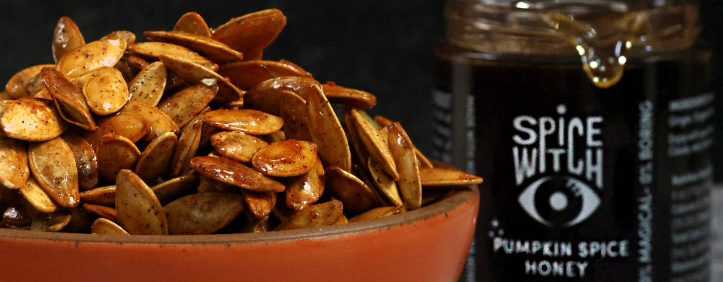 Pumpkin Spice Honey-Roasted Pumpkin Seeds