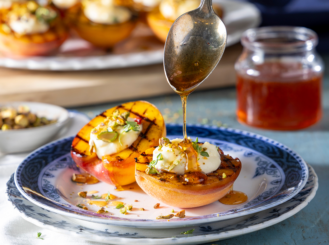 Hot Honey Grilled Peaches (The Whole Dessert)